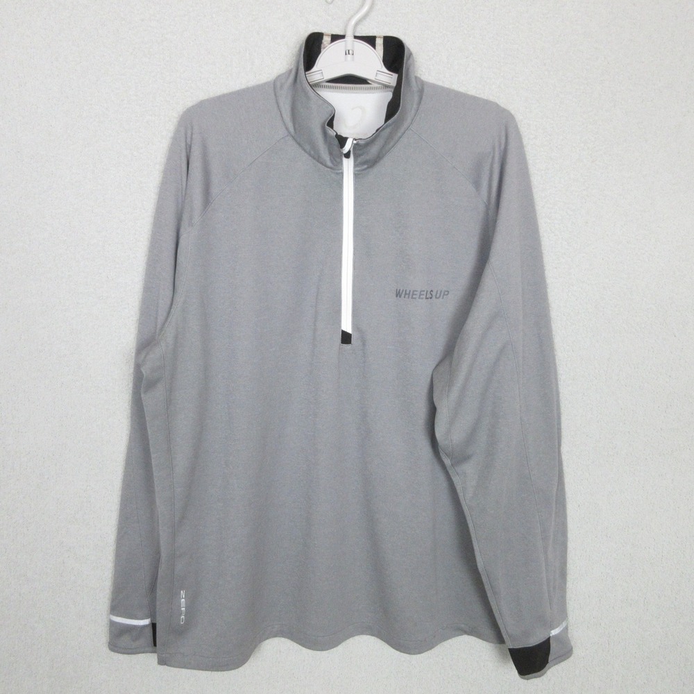 Zero Restriction Golf Pullover Wheels UP Gray 1/4‎ Zip Long Sleeve Shirt Mens XL